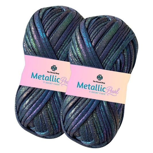 Midnight - Metallic Pearl T-shirt Yarn