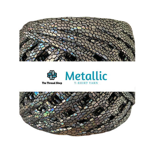 Silver Print Metallic T-shirt Yarn