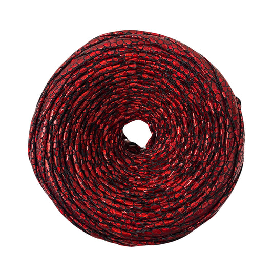 Candy Red Print Metallic T-shirt Yarn