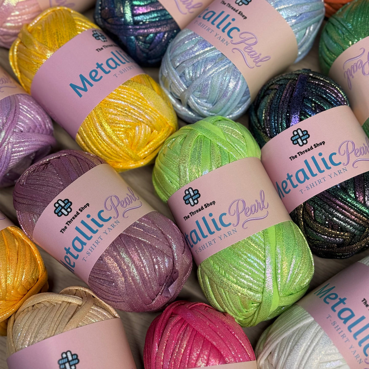 Pink Sapphire - Metallic Pearl T-shirt Yarn