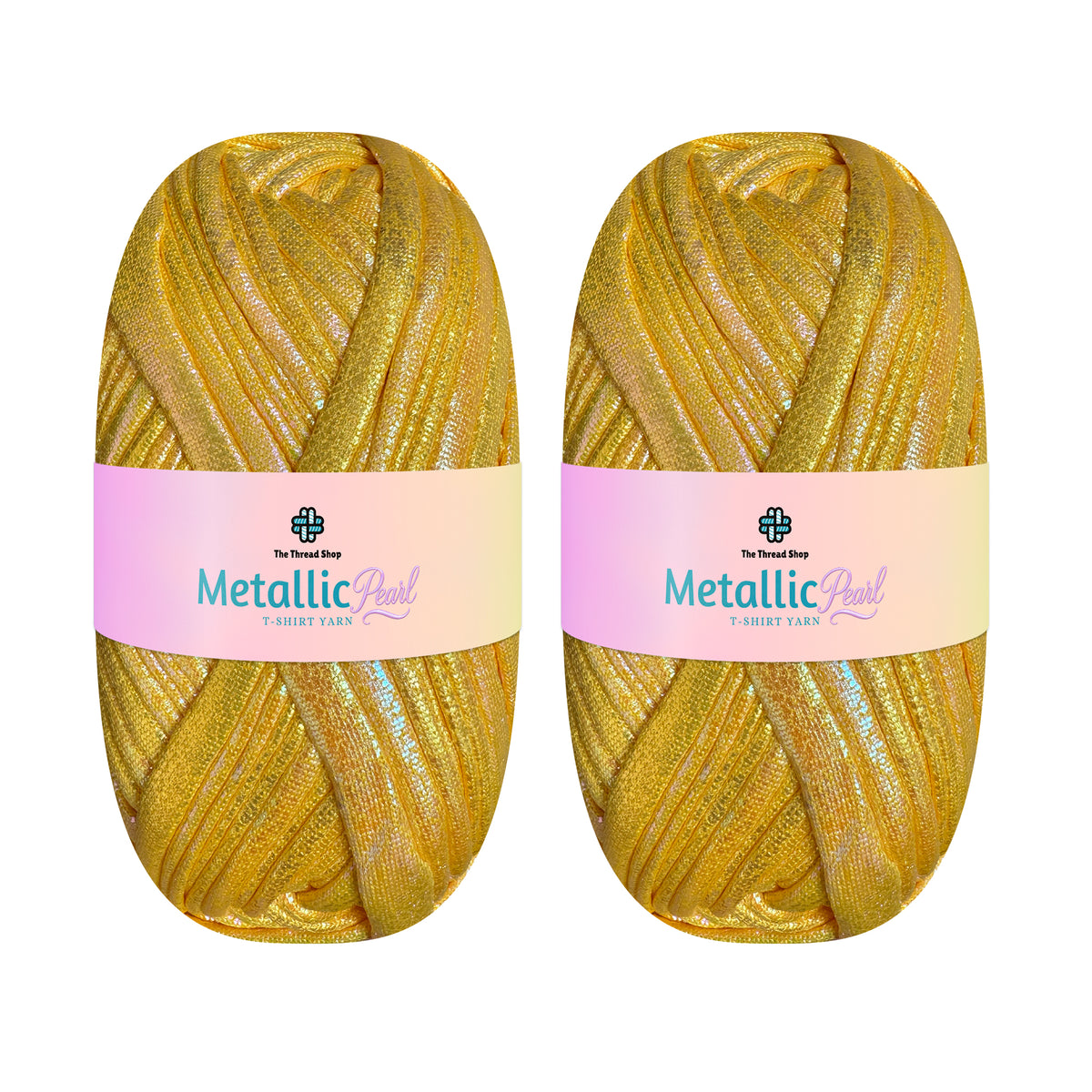 Golden Citrine - Metallic Pearl T-shirt Yarn