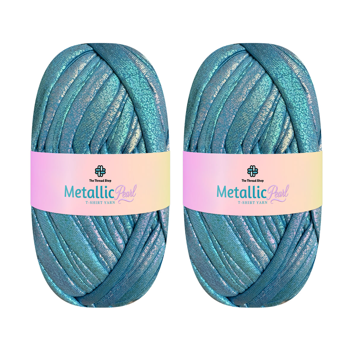 Aqua Mist - Metallic Pearl T-shirt Yarn