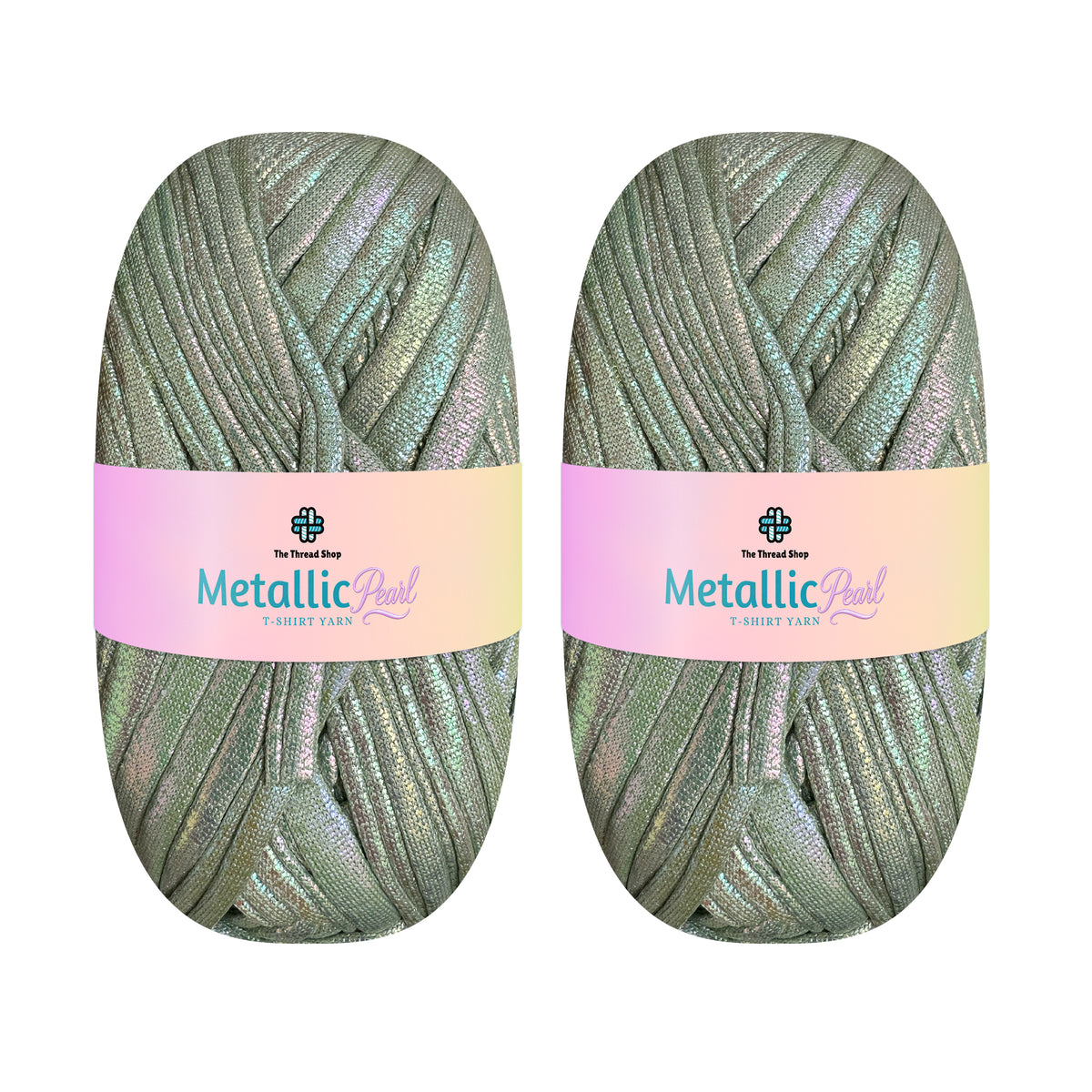 Milky Green - Metallic Pearl T-shirt Yarn
