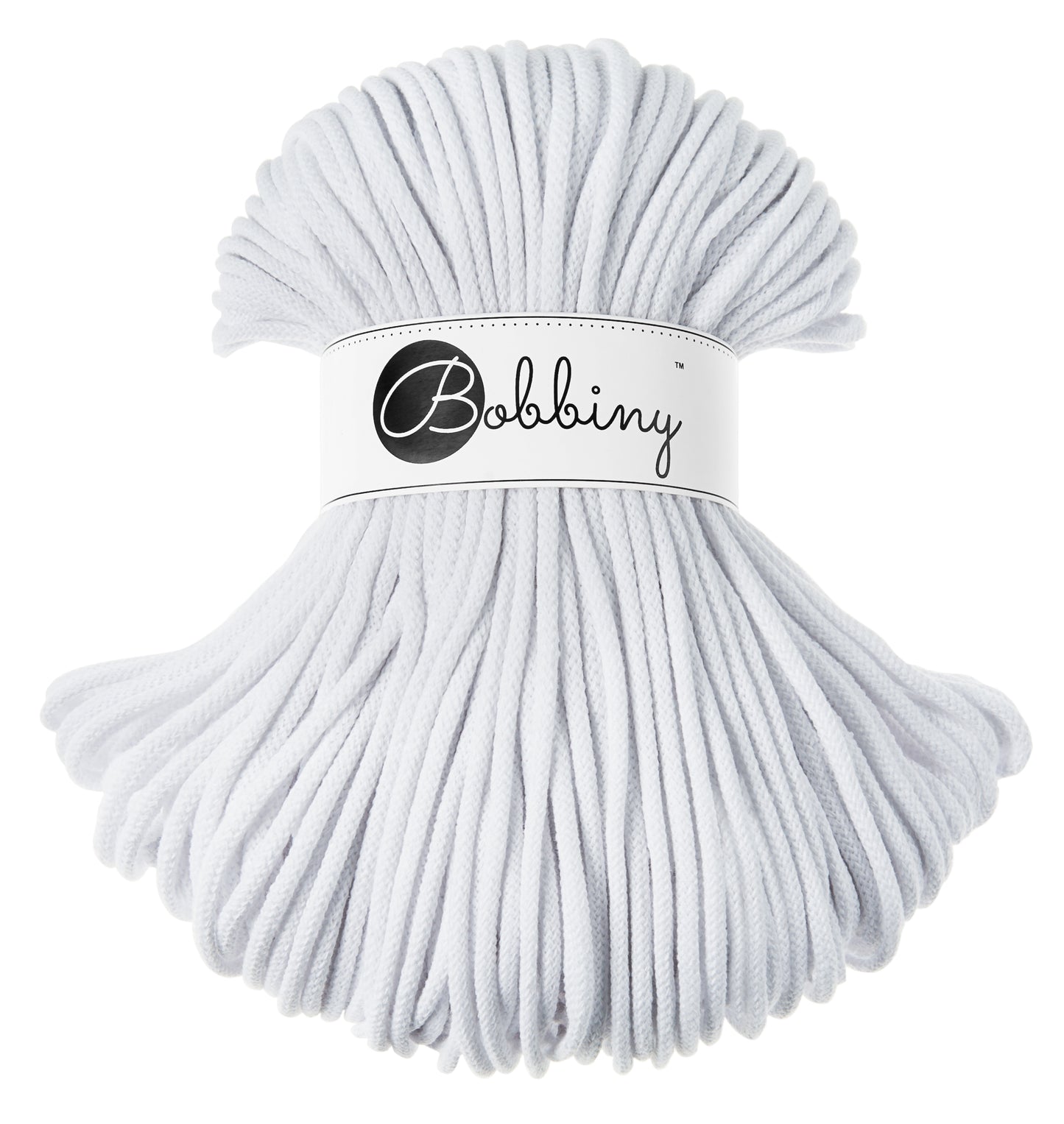 White - 5mm Bobbiny Braided Cord