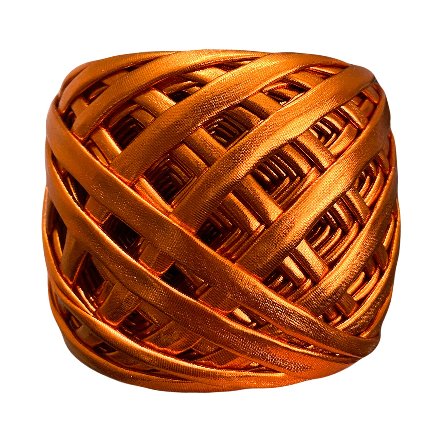 Orange Gold Metallic T-shirt Yarn