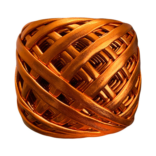 Orange Gold Metallic T-shirt Yarn