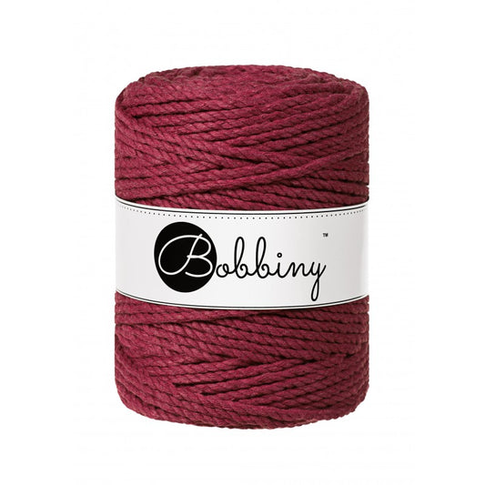 Wine Red - 3mm & 5mm 3PLY, Bobbiny Macramé Cord