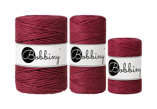 Wine Red - 1.5mm, 3mm & 5mm, Bobbiny Macrame Cord