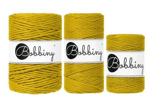 Spicy Yellow - 1.5mm, 3mm & 5mm, Bobbiny Macrame Cord