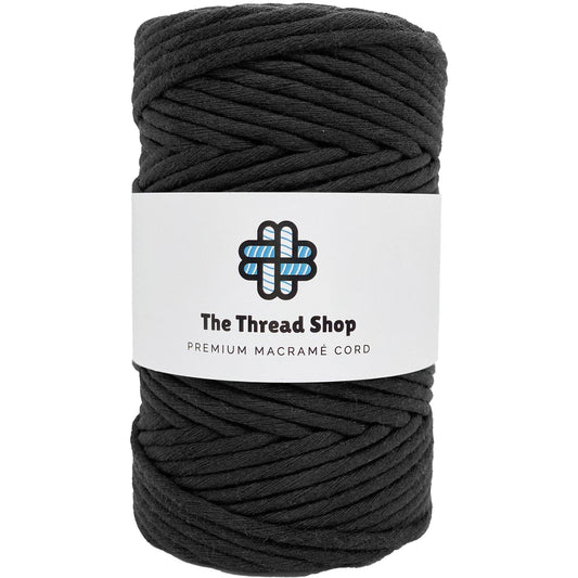 Black, Moon Grey, Brilliant White - 4mm, Thread Shop Macramé Cord