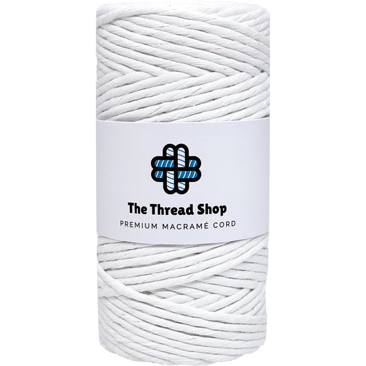 Silvery White, Strawberry & Cream, Snow Globe - 3mm & 5mm, Thread Shop Macramé Cord