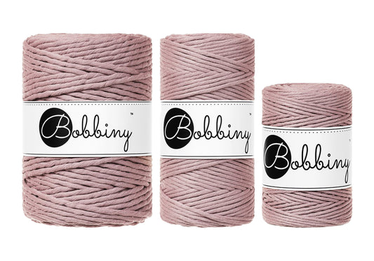 Mauve - 1.5mm, 3mm & 5mm, Bobbiny Macrame Cord