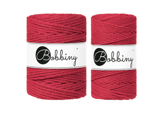 Classic Red 3mm & 5mm 3PLY, Bobbiny Macramé Cord