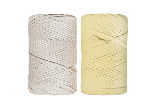 Linen & Lemon Yellow - 4mm, Thread Shop Macramé Cord