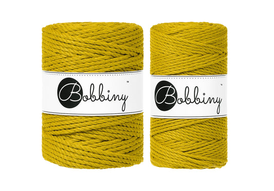 Spicy Yellow 3mm & 5mm 3PLY, Bobbiny Macramé Cord