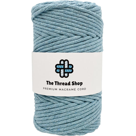 Washed Denim, Prussian Blue, Misty - 4mm, Thread Shop Macramé Cord