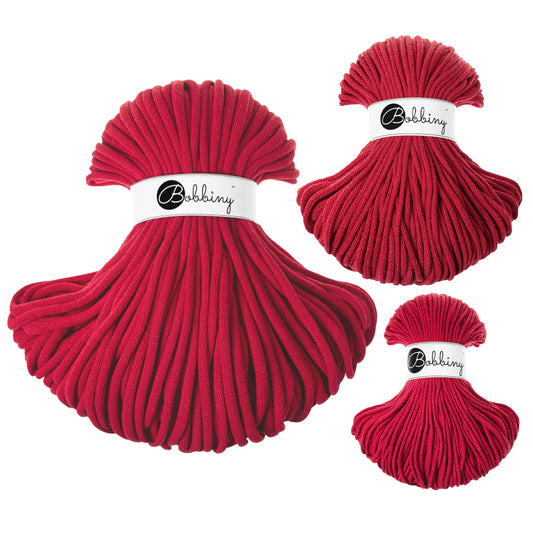 Classic Red - 3mm, 5mm & 9mm, Bobbiny Braided Cord