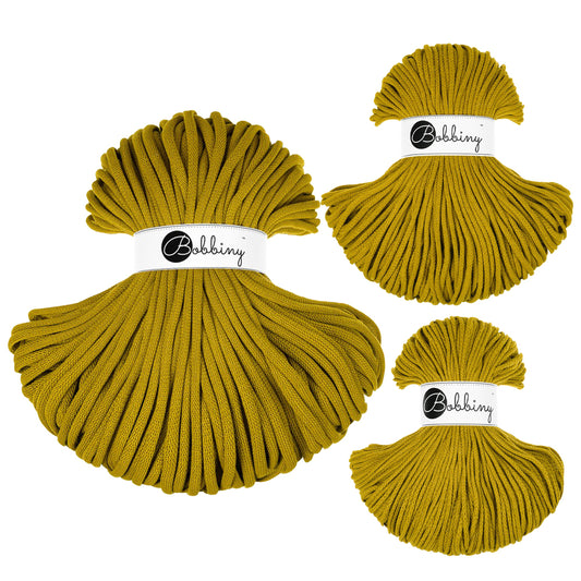 Spicy Yellow - 3mm, 5mm & 9mm, Bobbiny Braided Cord