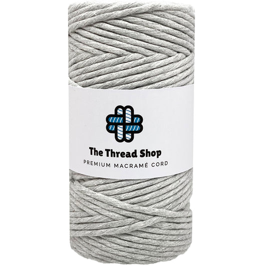Light Grey & Silver - 3mm & 5mm, Thread Shop Macramé Cord