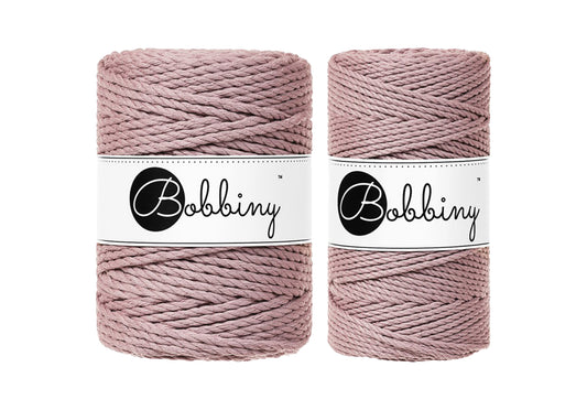 Mauve 3mm & 5mm 3PLY, Bobbiny Macramé Cord