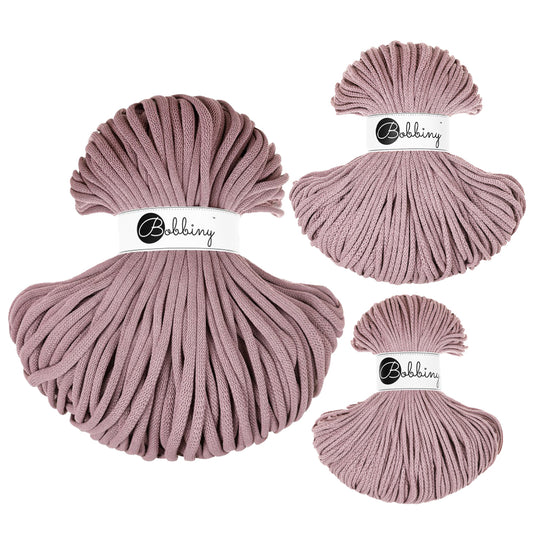Mauve - 3mm, 5mm & 9mm, Bobbiny Braided Cord