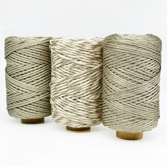 White Gold - 3mm, 3mm 3PLY & 4mm Metallic String