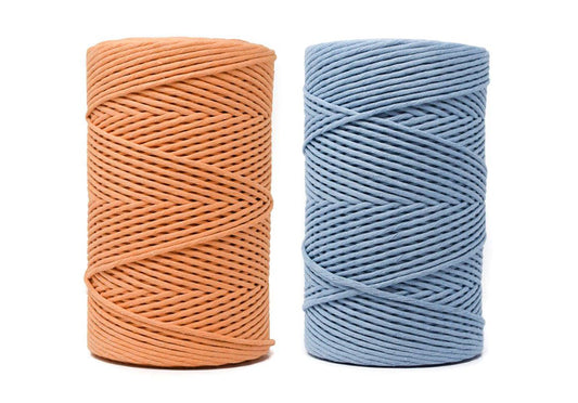 Apricot & Cerulean Blue - 4mm, Thread Shop Macramé Cord
