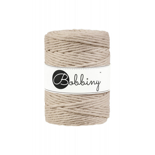 Beige - 1.5mm, 3mm & 5mm, Bobbiny Macrame Cord
