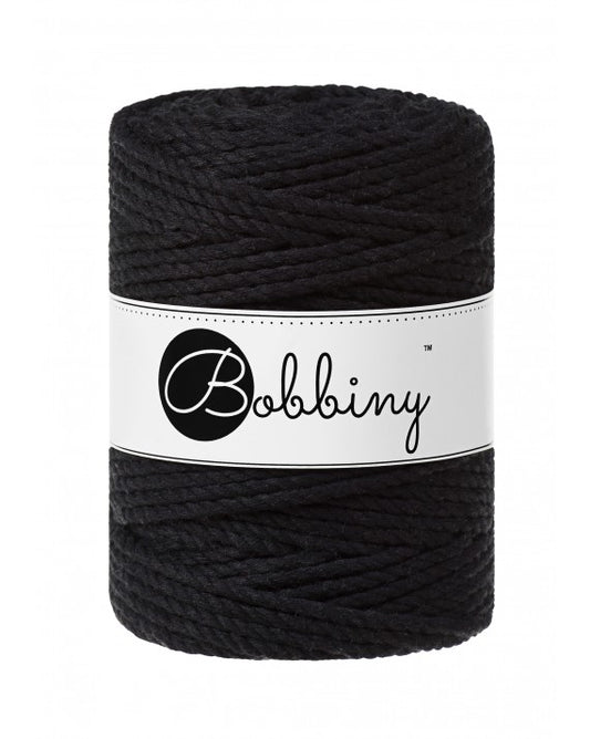 Black 3mm & 5mm 3PLY, Bobbiny Macramé Cord