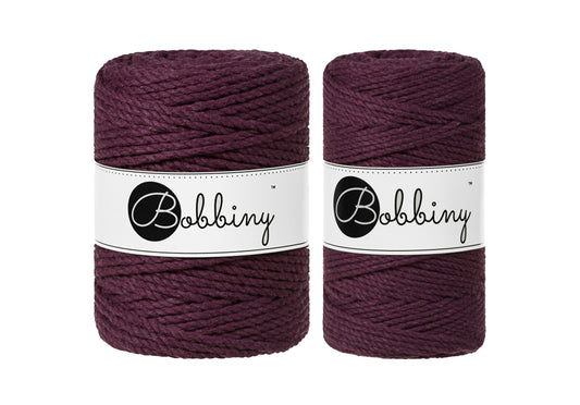 Blackberry 3mm & 5mm 3PLY, Bobbiny Macramé Cord