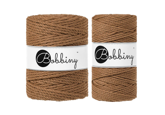 Caramel 3mm & 5mm 3PLY, Bobbiny Macramé Cord
