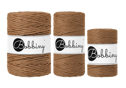 Caramel - 1.5mm, 3mm & 5mm, Bobbiny Macrame Cord