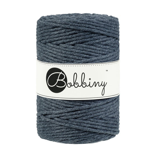 Charcoal - 1.5mm, 3mm & 5mm, Bobbiny Macrame Cord