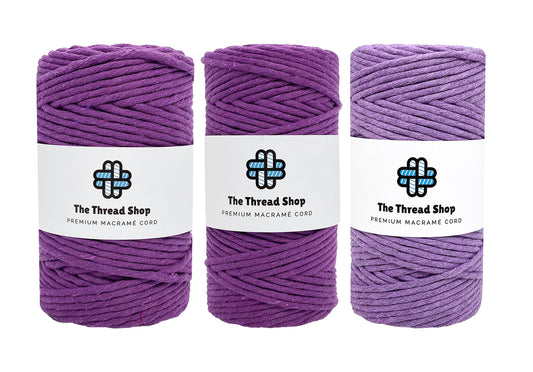 Damson & Heather - 3mm & 5mm, Thread Shop Macramé Cord