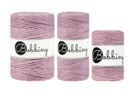 Dusty Pink - 1.5mm, 3mm & 5mm, Bobbiny Macrame Cord