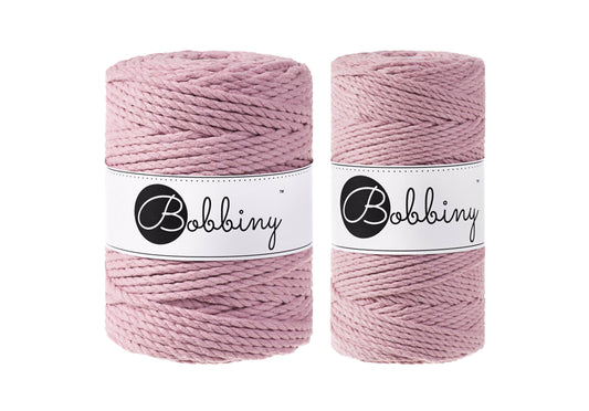 Dusty Pink 3mm & 5mm 3PLY, Bobbiny Macramé Cord