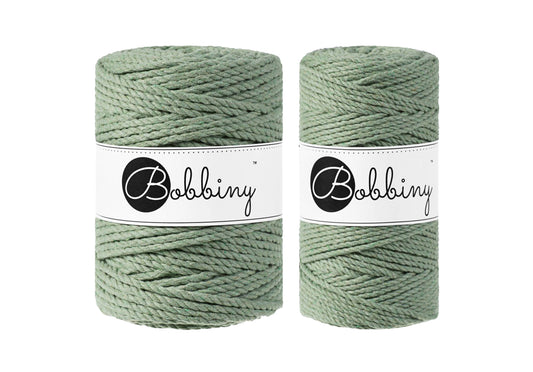 Eucalyptus Green 3mm & 5mm 3PLY, Bobbiny Macramé Cord