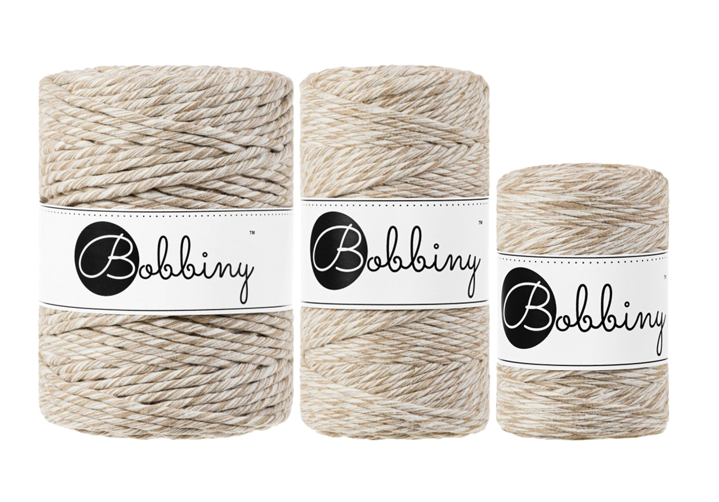 Frappe - 1.5mm, 3mm & 5mm, Bobbiny Macrame Cord