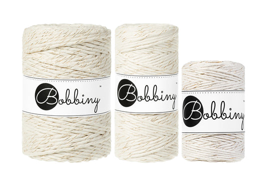 Golden Natural - 1.5mm, 3mm & 5mm, Bobbiny Macrame Cord