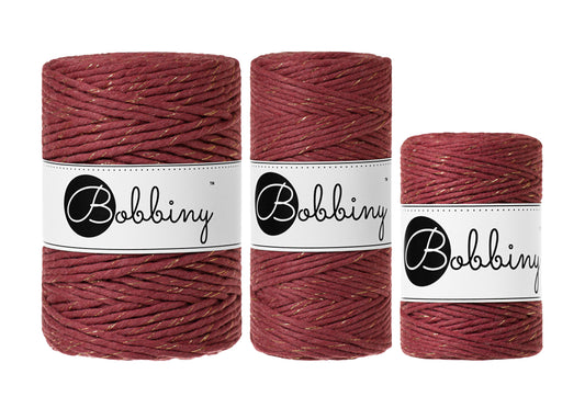 Golden Wild Rose - 1.5mm, 3mm & 5mm, Bobbiny Macrame Cord