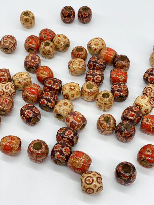 Wooden Beads, For Up To 3mm Cord (Pack Of 5)
