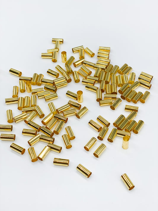 Column Brass Beads, For Up To 3mm Cord (Pack Of 5)