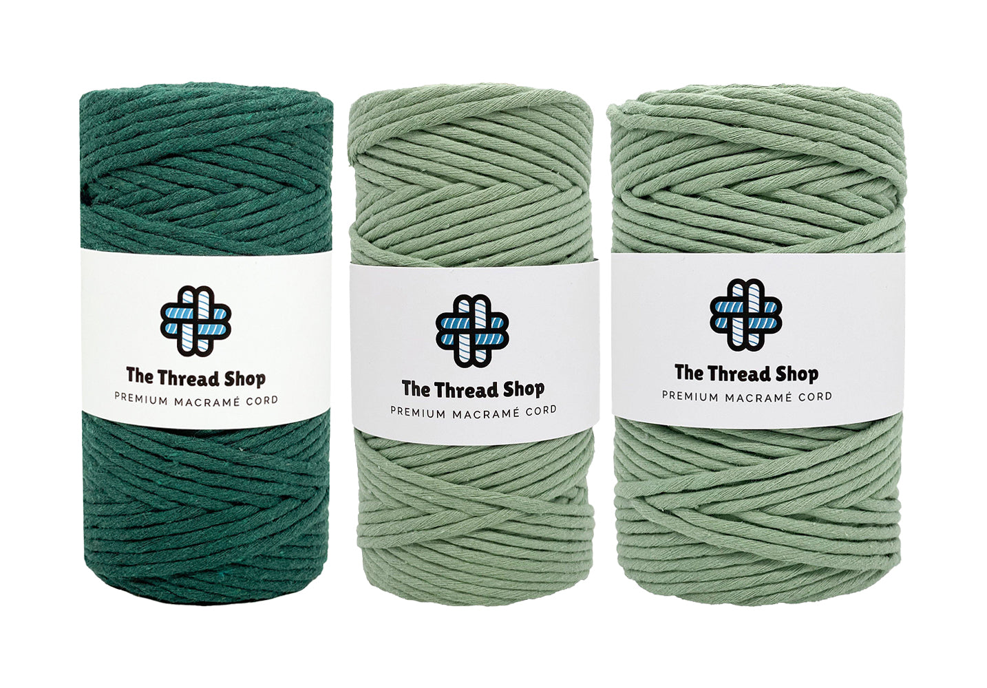 Leaf Green & Forest - 3mm & 5mm, Thread Shop Macramé Cord