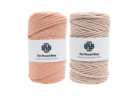 Light Coral & Petal Pink - 4mm, Thread Shop Macramé Cord