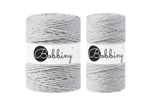 Light Grey 3mm & 5mm 3PLY, Bobbiny Macramé Cord