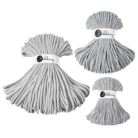 Light Grey - 3mm, 5mm & 9mm, Bobbiny Braided Cord