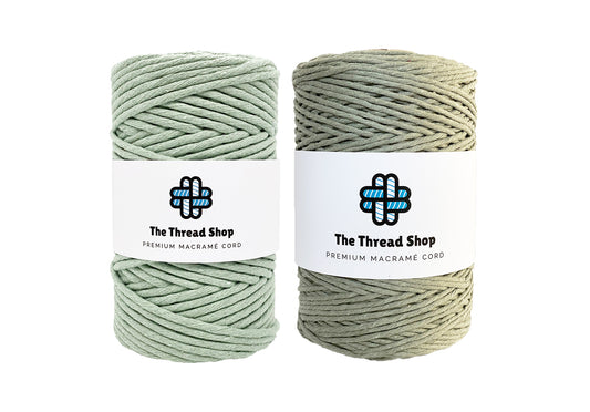 Light Sage & Green Lily - 4mm, Thread Shop Macramé Cord