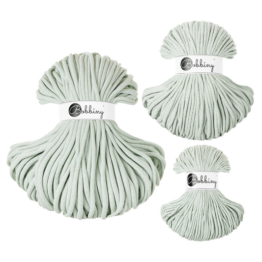Milky Green - 3mm, 5mm & 9mm, Bobbiny Braided Cord