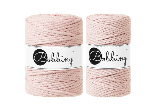 Pastel Pink 3mm & 5mm 3PLY, Bobbiny Macramé Cord