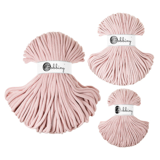Pastel Pink - 3mm, 5mm & 9mm, Bobbiny Braided Cord